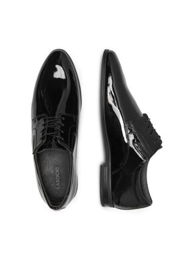 Lasocki Półbuty BRYAN-32 MI08 Czarny. Kolor: czarny. Materiał: lakier, skóra