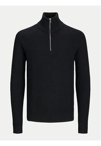 Jack & Jones - Jack&Jones Sweter Pannel 12258473 Czarny Regular Fit. Kolor: czarny. Materiał: bawełna