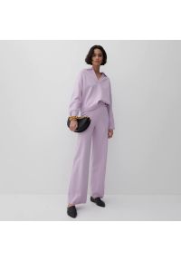 Reserved - Dzianinowe spodnie - Fioletowy. Kolor: fioletowy. Materiał: dzianina #1