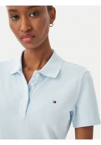 TOMMY HILFIGER - Tommy Hilfiger Polo WW0WW43225 Niebieski jasny Regular Fit. Typ kołnierza: polo. Kolor: niebieski. Materiał: bawełna #4