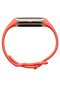 Opaska sportowa Fitbit by Google Charge 6 złota koperta / koralowy pasek. Kolor: wielokolorowy, pomarańczowy, złoty. Styl: sportowy