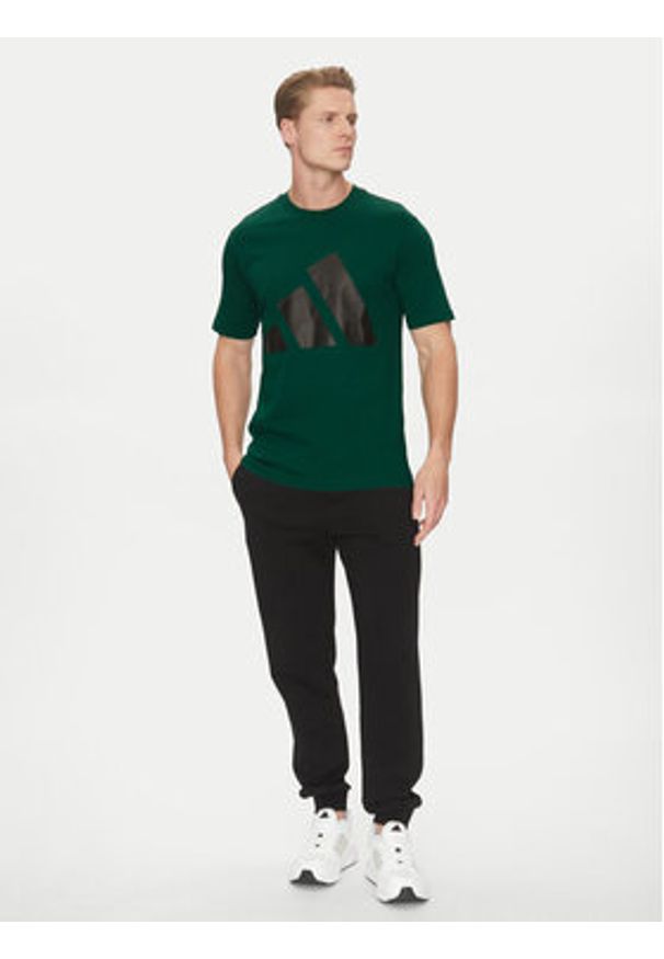 Adidas - adidas T-Shirt Essentials Big Logo JE8932 Zielony Regular Fit. Kolor: zielony. Materiał: bawełna