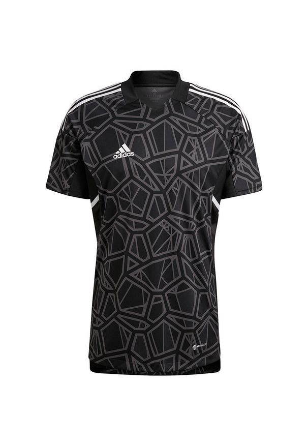 Adidas - Koszulka męska Condivo 22 Goalkeeper Jersey Short Sleeve. Kolor: czarny. Materiał: jersey