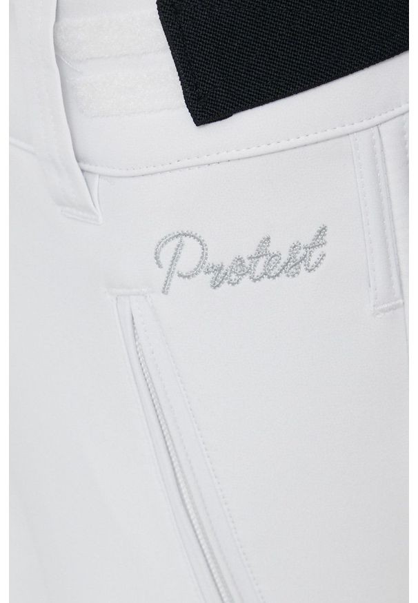 Protest - Spodnie. Kolor: biały. Materiał: softshell, materiał