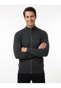 Rozpinany Sweter Bawełniany (Kardigan) - Adriano Guinari - Grafitowy. Kolor: szary. Materiał: bawełna. Sezon: zima, jesień #3