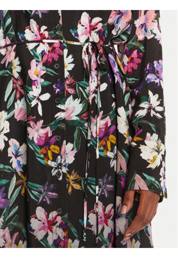 Desigual Sukienka koszulowa Camisero Acrilica 25WWVW11 Czarny Regular Fit. Kolor: czarny. Materiał: wiskoza. Typ sukienki: koszulowe