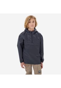 quechua - Kurtka turystyczna dla dzieci Quechua MH100 wodoodporna. Kolor: niebieski. Materiał: poliester, materiał. Sezon: lato. Styl: sportowy. Sport: turystyka piesza #1