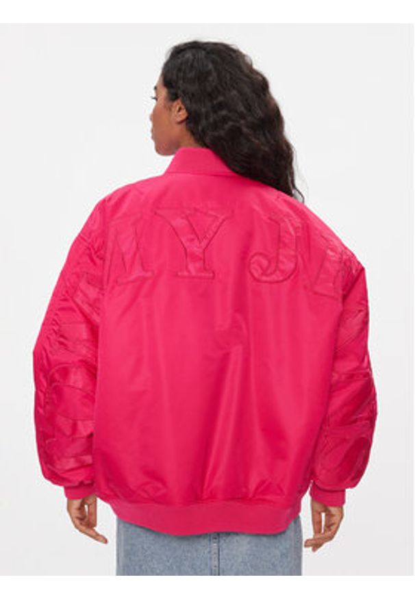 Tommy Jeans Kurtka bomber Tonal DW0DW16563 Różowy Oversize. Kolor: różowy. Materiał: syntetyk