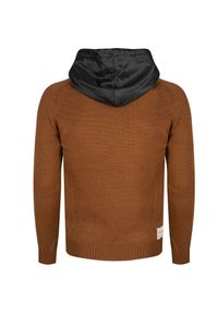 Takeshy Kurosawa Sweter "With Hood" | 83149 | Maglia | Mężczyzna | Brązowy. Okazja: na co dzień. Kolor: brązowy. Materiał: akryl, wełna. Wzór: aplikacja. Styl: casual