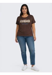 Big-Star - Koszulka damska z linii Authentic z logo BIG STAR brązowa Rissmelna 804. Okazja: na co dzień. Kolor: brązowy. Materiał: dzianina. Wzór: nadruk. Sezon: jesień, zima. Styl: casual, klasyczny #7