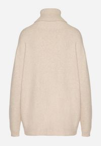Born2be - Beżowy Sweter z Golfem i Dodatkiem Kaszmiru Rorizia. Okazja: na co dzień, do pracy. Typ kołnierza: golf. Kolor: beżowy. Długość: długie. Wzór: aplikacja. Materiał: kaszmir. Długość rękawa: długi rękaw. Sezon: zima, jesień. Styl: casual, klasyczny #5