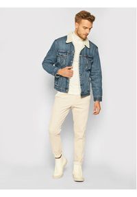 Levi's® Kurtka jeansowa Type III Sherpa 16365-0128 Niebieski Regular Fit. Kolor: niebieski. Materiał: jeans, bawełna #3