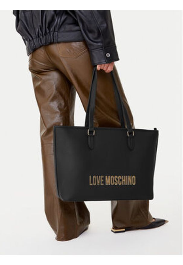 Love Moschino - LOVE MOSCHINO Torebka JC4190PP0NKD0000 Czarny. Kolor: czarny. Materiał: skórzane