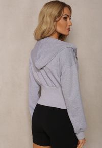 Renee - Szara Taliowana Bluza z Kapturem Zapinana na Zamek Błyskawiczny Vireapa. Typ kołnierza: kaptur. Kolor: szary. Styl: klasyczny #3