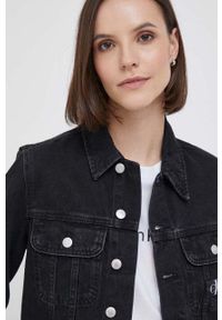 Calvin Klein Jeans kurtka jeansowa damska kolor czarny przejściowa. Kolor: czarny #3