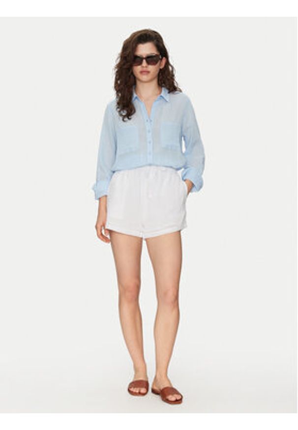 Seafolly Koszula Breeze 54795-TO Błękitny Regular Fit. Kolor: niebieski. Materiał: bawełna