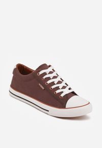 Born2be - Brązowe Klasyczne Trampki z Kauczukowym Noskiem Olithethis. Okazja: na co dzień. Kolor: brązowy. Materiał: kauczuk. Styl: klasyczny #3