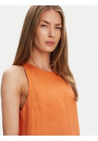 STAUD Sukienka letnia Mika R25S2282LN Pomarańczowy Regular Fit. Kolor: pomarańczowy. Materiał: len. Sezon: lato