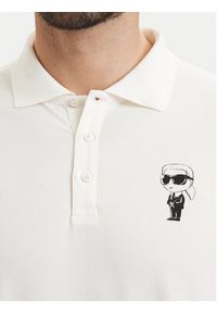 Karl Lagerfeld - KARL LAGERFELD Polo 745024 563221 Biały Regular Fit. Typ kołnierza: polo. Kolor: biały. Materiał: bawełna #3
