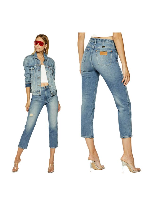 Wrangler - SPODNIE DAMSKIE WRANGLER RETRO STRAIGHT HAPPY DAYS W22AJH96M 112127789. Styl: retro