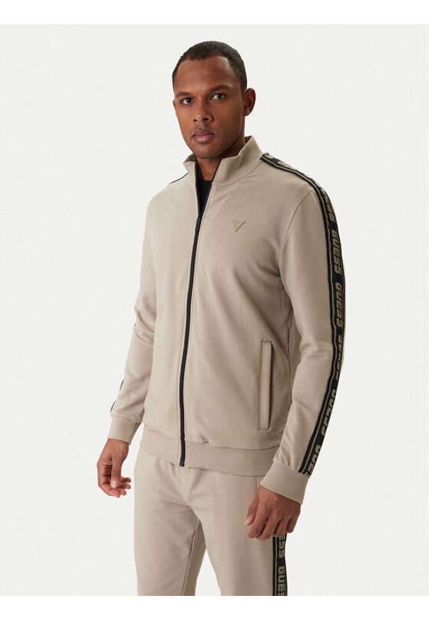 Guess Bluza Z2YQ12 K6ZS1 Beżowy Regular Fit. Kolor: beżowy. Materiał: bawełna