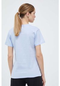 Adidas - adidas t-shirt bawełniany kolor niebieski. Kolor: niebieski. Materiał: bawełna #4