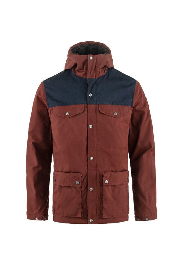 FJÄLRÄVEN KANKEEN - Kurtka uniwersalna męska Fjallraven Greenland Winter. Typ kołnierza: kaptur. Kolor: czerwony. Materiał: syntetyk. Styl: klasyczny
