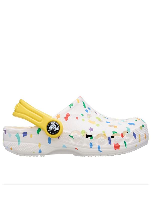 Klapki dziecięce Crocs Baya Seasonal Printed 209728-94S - białe. Kolor: biały. Sezon: lato. Styl: młodzieżowy