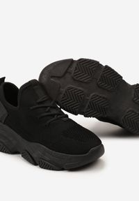 Born2be - Czarne Sneakersy z Tłoczoną Podeszwą i Elastyczną Cholewką Nwheite. Zapięcie: bez zapięcia. Kolor: czarny. Szerokość cholewki: normalna #3
