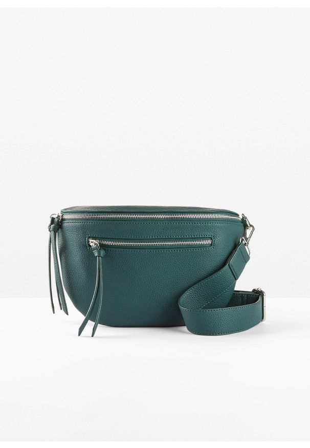 bonprix - Torebka saszetka z odpinanym paskiem na ramię. Kolor: zielony. Rodzaj torebki: na ramię