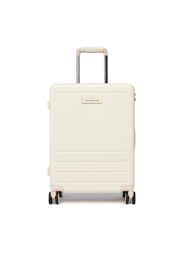 TOMMY HILFIGER - Tommy Hilfiger Walizka kabinowa Th Travel Cabin Case AW0AW17829 Écru
