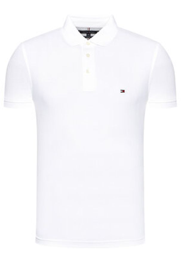 TOMMY HILFIGER - Tommy Hilfiger Polo 1985 MW0MW17771 Biały Slim Fit. Typ kołnierza: polo. Kolor: biały. Materiał: bawełna