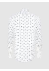 Pako Lorente - PAKO LORENTE – Biała koszula męska w drobny wzór o fasonie Slim Fit. Typ kołnierza: kołnierzyk klasyczny. Kolor: biały. Materiał: bawełna, elastan. Długość rękawa: długi rękaw. Długość: długie. Styl: klasyczny #9