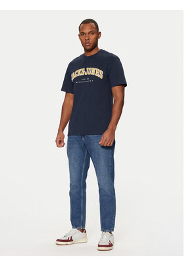 Jack & Jones - Jack&Jones T-Shirt 12257579 Granatowy Relaxed Fit. Kolor: niebieski. Materiał: bawełna