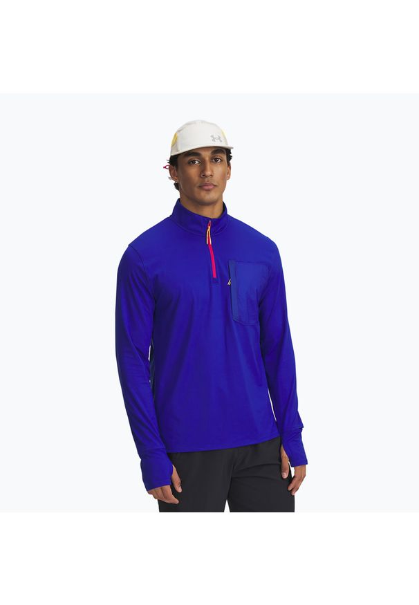 Bluza do biegania męska Under Armour Trail Run Quarter Zip. Kolor: niebieski. Sport: bieganie