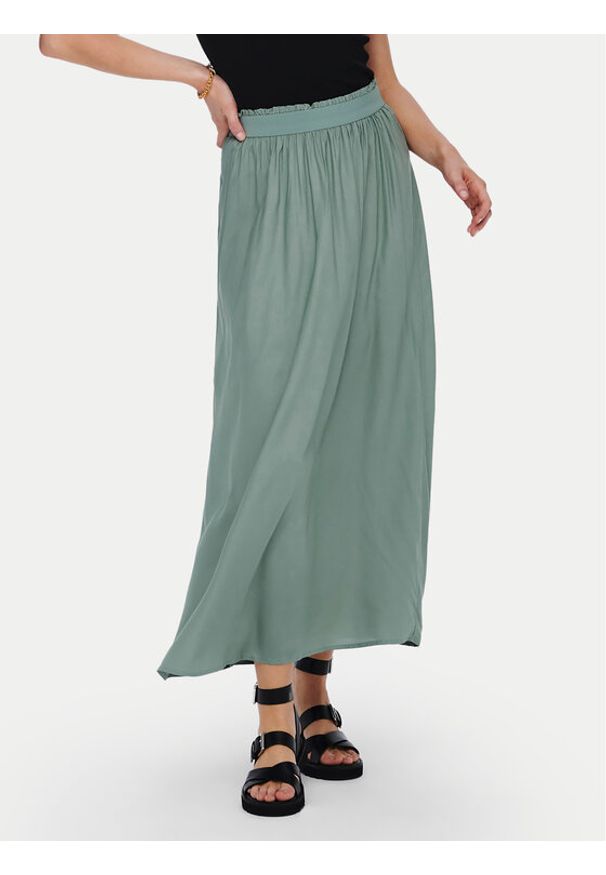 only - ONLY Spódnica maxi Venedig 15164606 Zielony Regular Fit. Kolor: zielony. Materiał: wiskoza