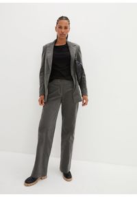 bonprix - Spodnie sztruksowe z bawełny organicznej z domieszką stretchu. Kolor: szary. Materiał: bawełna, sztruks #3