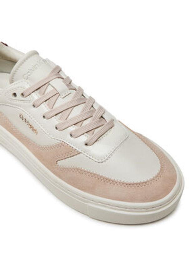 Calvin Klein Sneakersy Cupsole Lace Up W/Ml Mix M HW0HW02114 Beżowy. Kolor: beżowy. Materiał: skóra