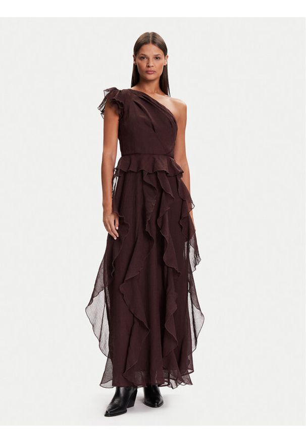 Vero Moda Sukienka koktajlowa Sabrina 10343819 Brązowy Regular Fit. Kolor: brązowy. Materiał: syntetyk. Styl: wizytowy