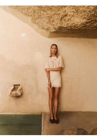 Reserved - Koronkowa spódnica mini - złamana biel. Materiał: koronka #1