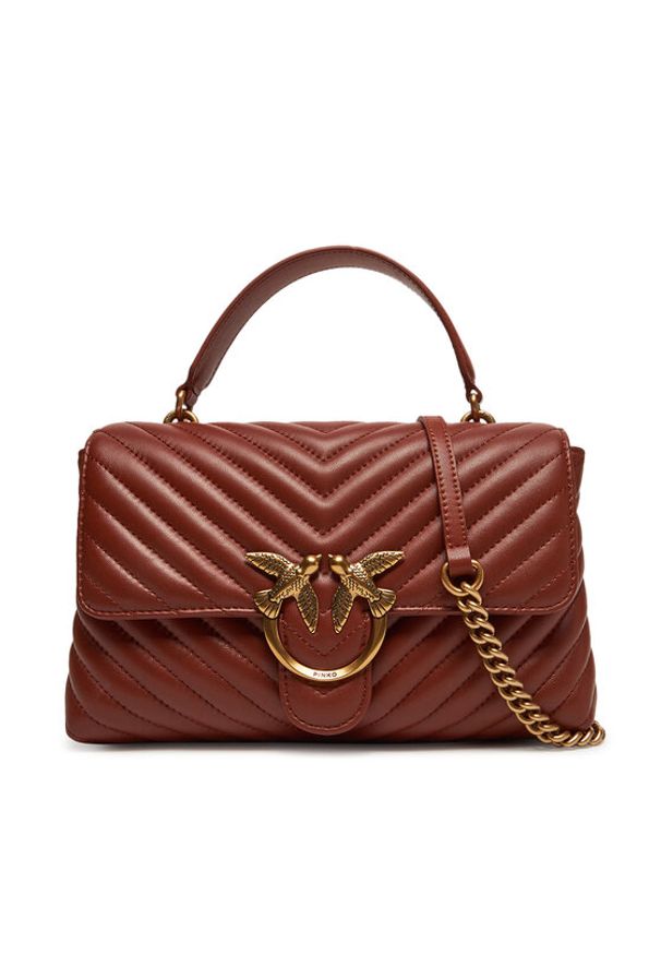 Pinko - PINKO Torebka Love Lady Puff Classic Cl PE 25 PLTT 100043 A0GK Brązowy. Kolor: brązowy. Materiał: skórzane