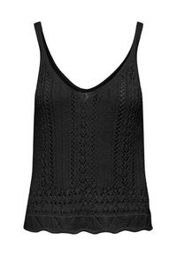 only - ONLY Top Lyzet 15277573 Czarny Regular Fit. Kolor: czarny. Materiał: bawełna #3