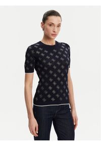 Guess Sweter W5GR20 Z3D60 Granatowy Regular Fit. Kolor: niebieski. Materiał: wiskoza
