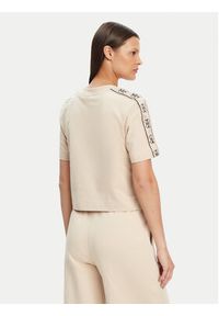 Guess T-Shirt V3RI08 I3Z14 Beżowy Regular Fit. Kolor: beżowy. Materiał: bawełna