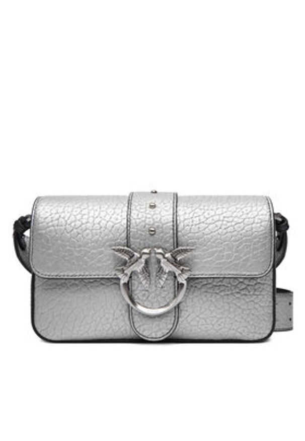 Pinko - PINKO Torebka Love One Mini Slouchy Fl AI 25-26 PLTT 104340 A2JT Srebrny. Kolor: srebrny. Materiał: skórzane