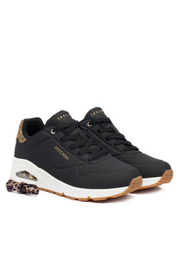 skechers - Skechers Sneakersy Uno 177093/BKLD Czarny. Kolor: czarny. Materiał: skóra