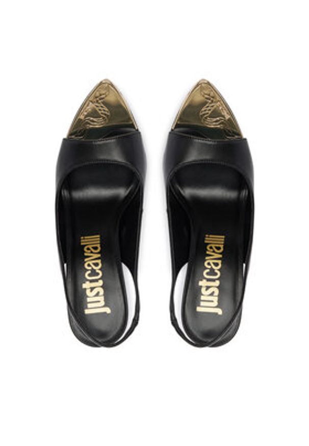 Just Cavalli Sandały 80RA3S56 ZPB90 Czarny. Kolor: czarny. Materiał: skóra