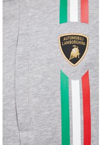 Lamborghini bluza bawełniana męska kolor szary z aplikacją. Kolor: szary. Materiał: bawełna. Wzór: aplikacja #3