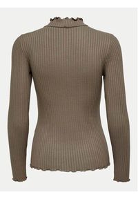 JDY Bluzka Fransiska 15228065 Brązowy Slim Fit. Kolor: brązowy. Materiał: wiskoza