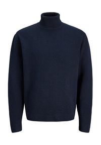 Jack & Jones Golf Milano 12285093 Granatowy Relaxed Fit. Typ kołnierza: golf. Kolor: niebieski. Materiał: bawełna #3